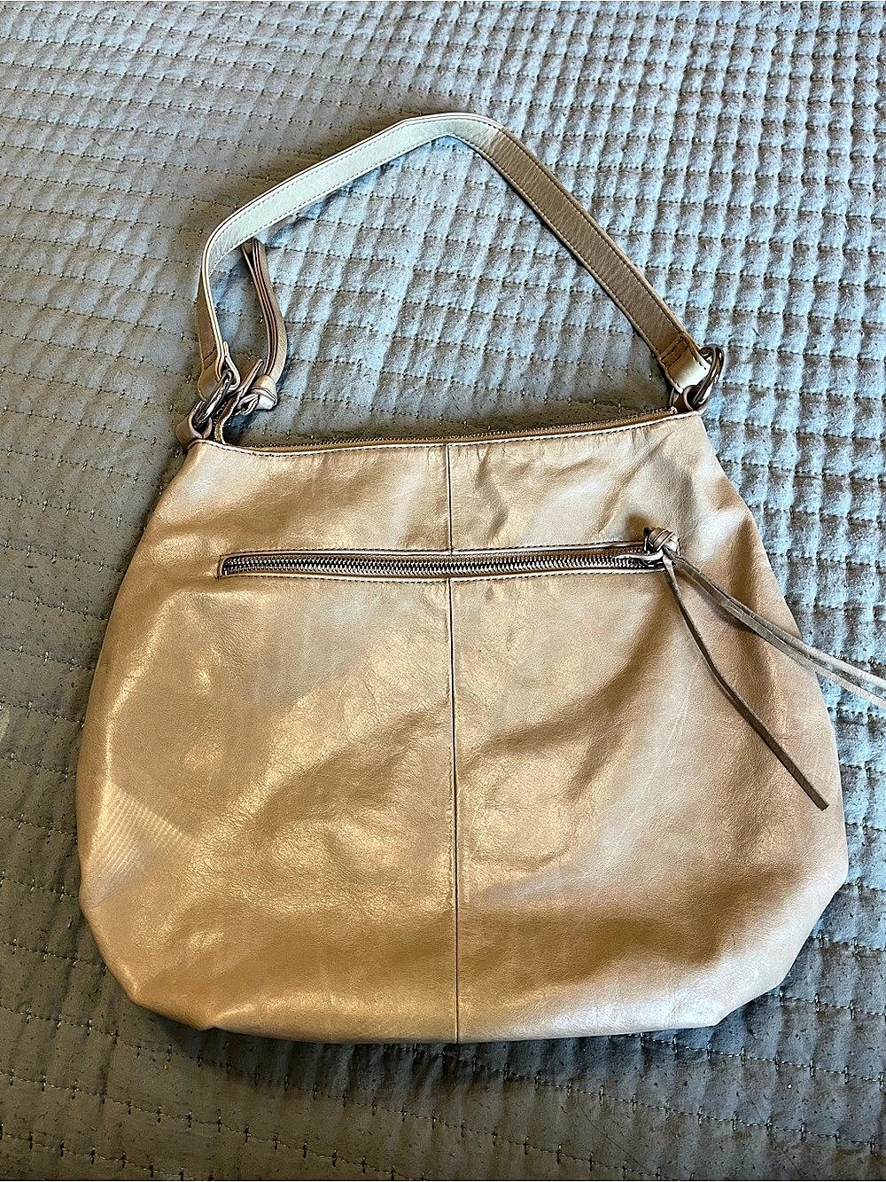 Tan Paisley Lining Hobo Bag